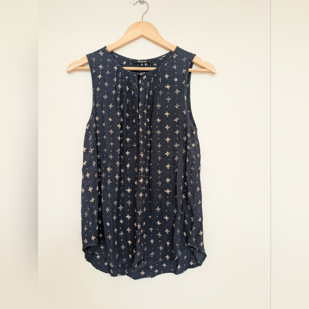 M Madewell Navy Floral Blouse